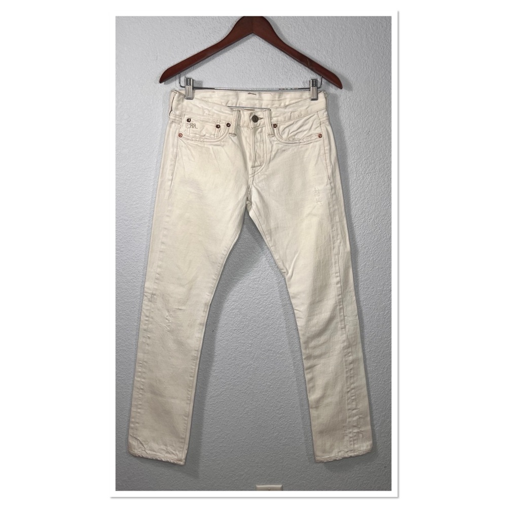 RRL Ralph Lauren Men Japanese Woven Selvedge Button Fly Jeans Sz 30 1/2 x 30 1/2
